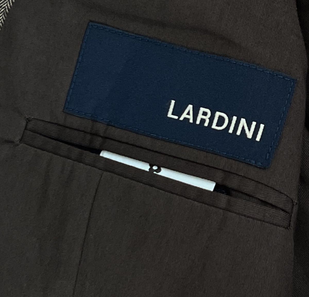 LARDINI 近年モデル ラルディーニ サイズ 44 S～M ジレ ベスト 最高級 ブラウン系 ウール 織柄 イタリア製_画像5