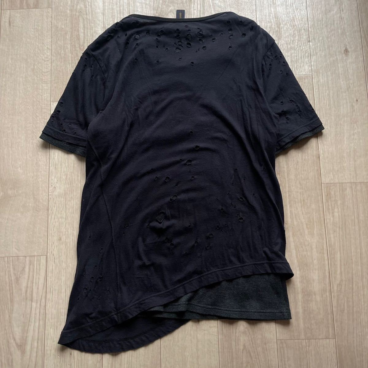00s MIHARA YASUHIRO distressed layered tops ミハラヤスヒロ ダメージ加工 レイヤード Tシャツ Archive Collection グランジ Rare 希少_画像4