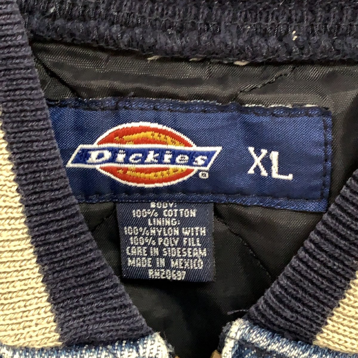 ディッキーズ　XL アメリカ古着　メキシコ製　Gジャン　デニム　スタジャン　中綿　ブルー　ビンテージ　Dickies メンズ_画像8