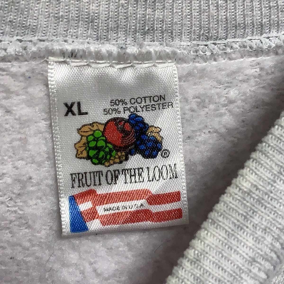 フルーツオブザルーム　XL アメリカ古着　USA製 ワシントンDC 裏起毛　スウェット　トレーナー　グレー　FRUIT OF THE LOOM メンズ_画像9