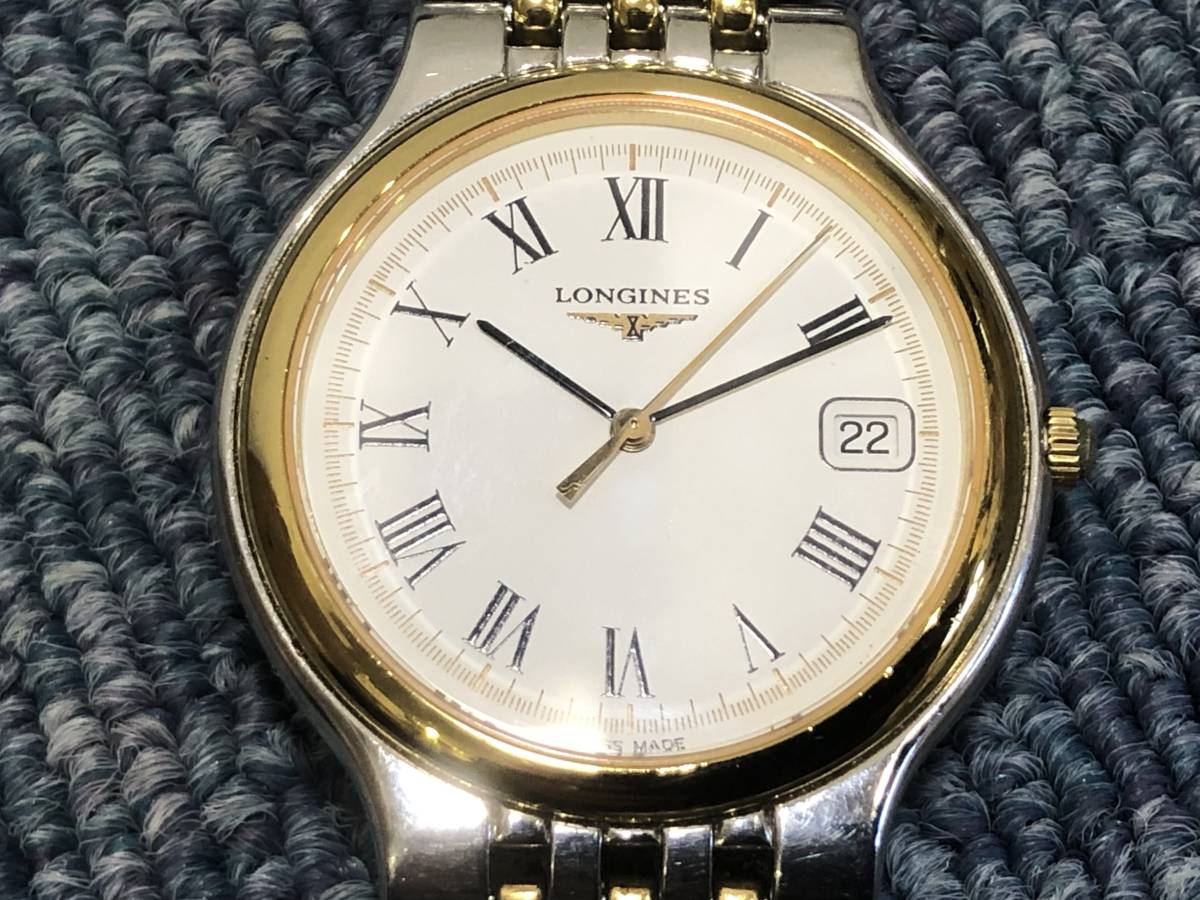 A063★LONGINES ロンジン ペアウォッチ コンビカラー L5.631.3/L5.131.3 クォーツ デイト 腕時計 動作品★11_画像4