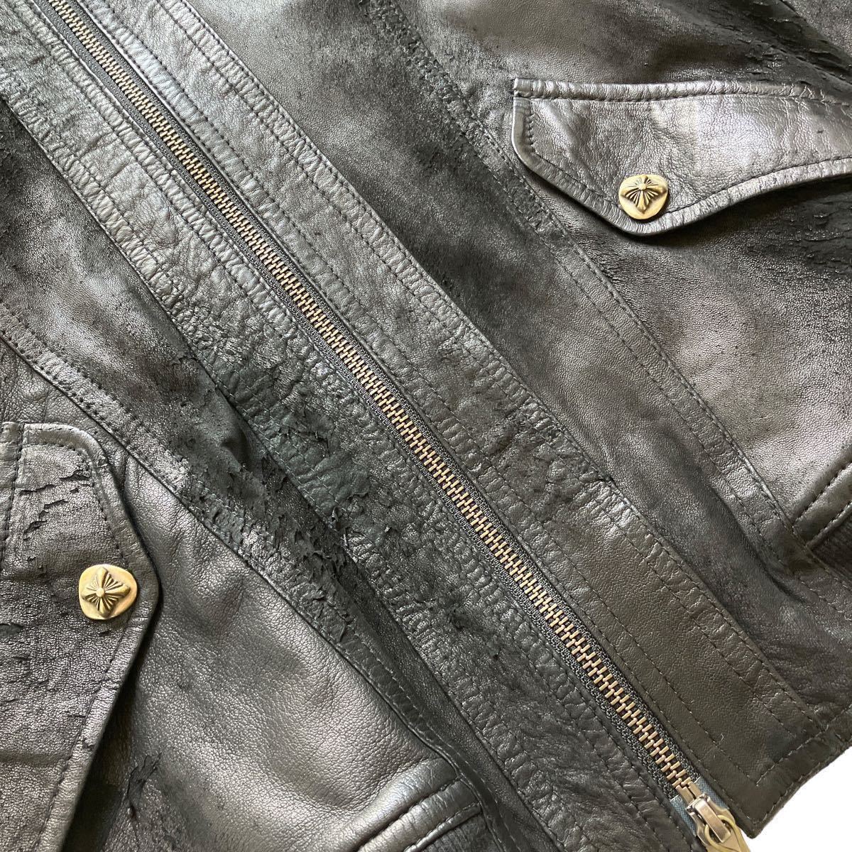 rare 14th addiction シープスキン ライダース leather jacket レザージャケット KMRii ifsixwasnine L.G.B レア_画像5