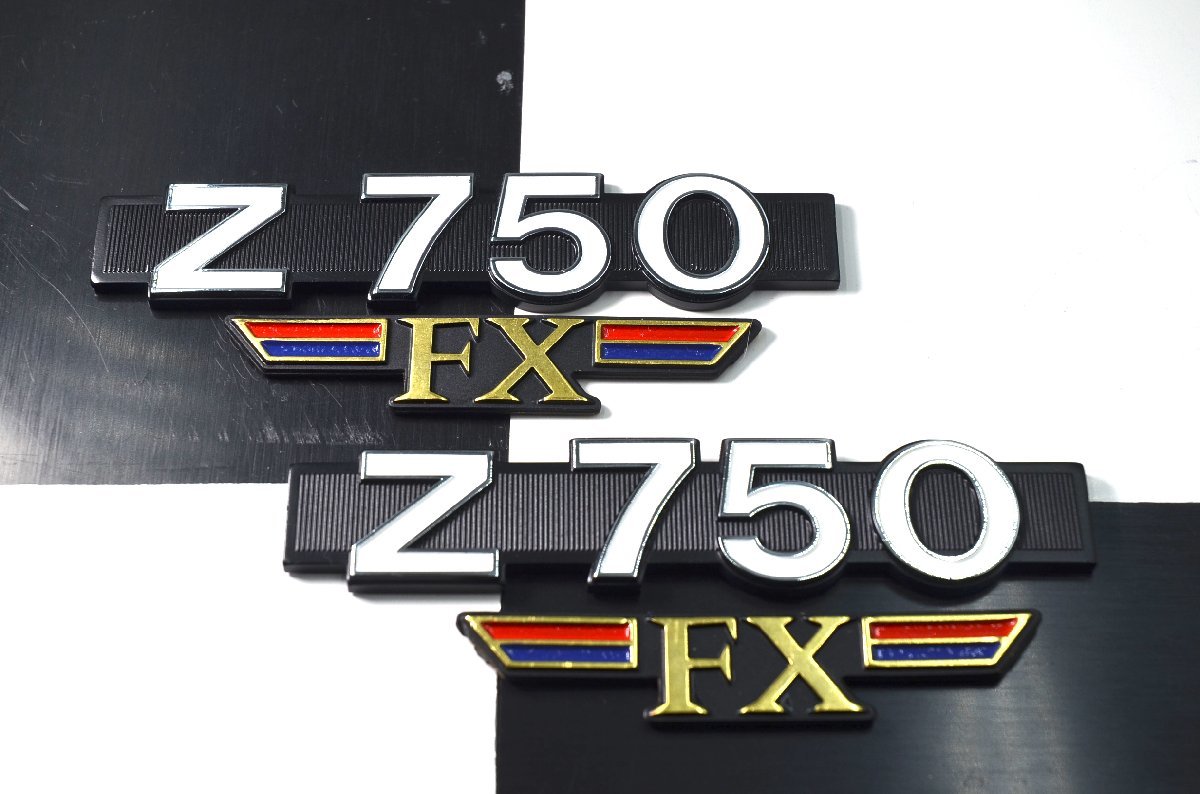 Z750 FX 新品 サイドカバー ゴールドエンブレム セット 検/Z550FX GPZ χ Z400GP Z1 Z2 MK2 Z1R XJ XJR CBX GS ヨシムラ BEET 当時物 旧車_画像3
