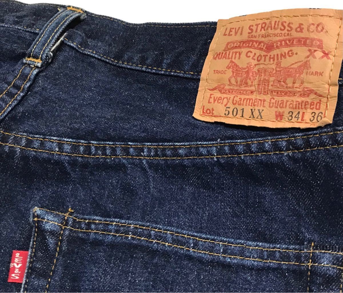 【バレンシア製】90s LEVIS リーバイス 501XX ヴィンテージレプリカジーンズ W34 濃紺 デニムパンツ USA製 LVC 1955年 赤耳 ビッグE 復刻_画像8