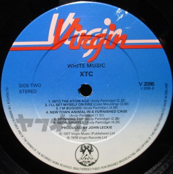 レア盤-UK_Rock-UKオリジナル★XTC - White Music[LP, '78:Virgin - V 2095, Virgin - V2095]_画像7