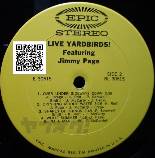 レア盤-マトリックス_1A/1A-USオリジナル★The Yardbirds - Live Yardbirds (Featuring Jimmy Page)[LP, '71:Epic - E 30615]
