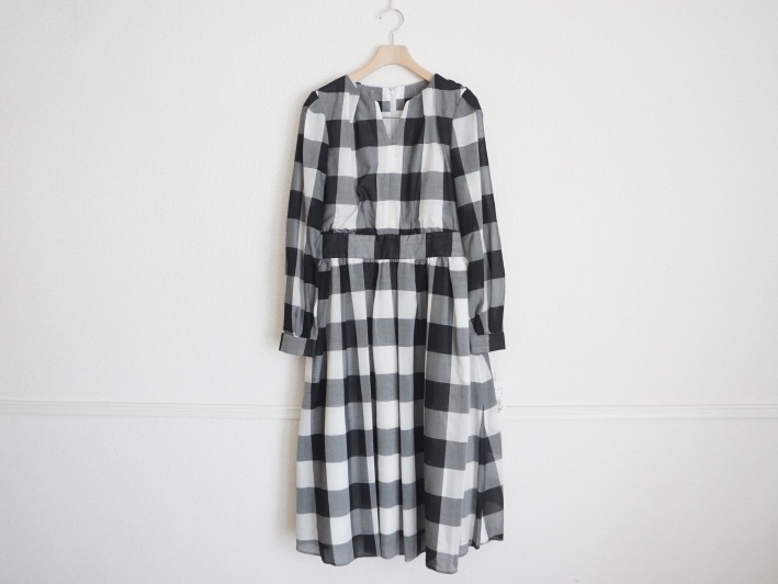 [ regular price 2.3 ten thousand ] Anatelier block check One-piece 36 black ab3 anatelier