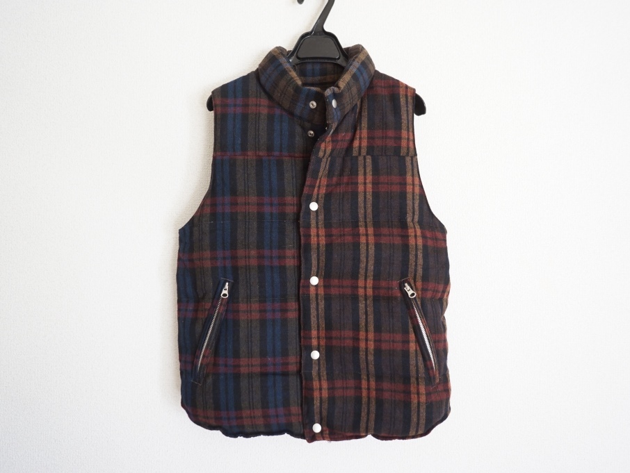  Urban Research ROSSO check pattern down vest M oth0 USED