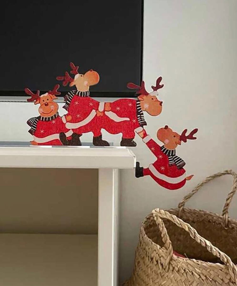 インテリア クリスマス 装飾 飾り トナカイ　ウッド　コーナーフレーム　雑貨