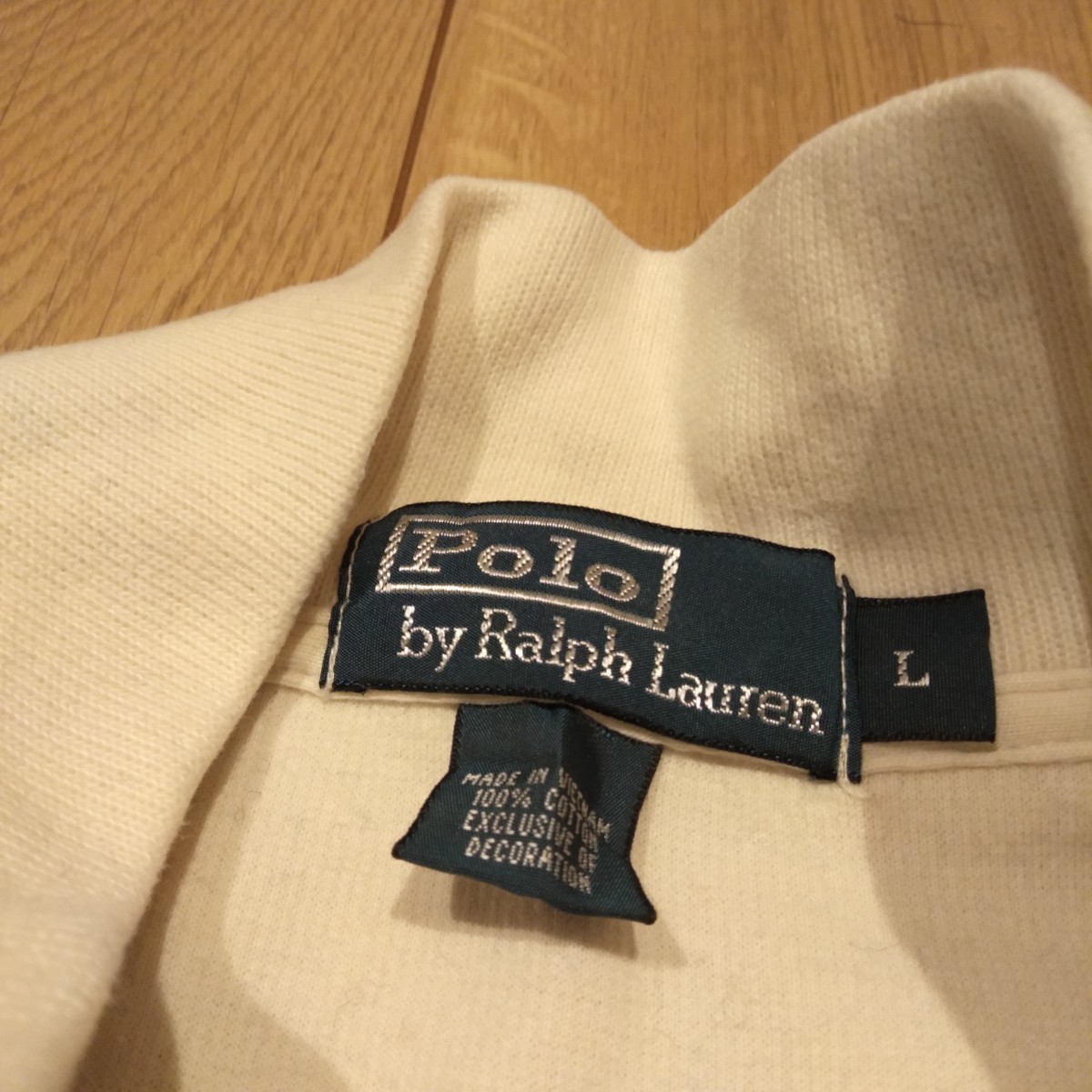 ☆USA古着卸 Lサイズ Polo Ralph Lauren ポロ ラルフローレン ロゴ刺繍 ジップアップ ニット スウェット_画像4