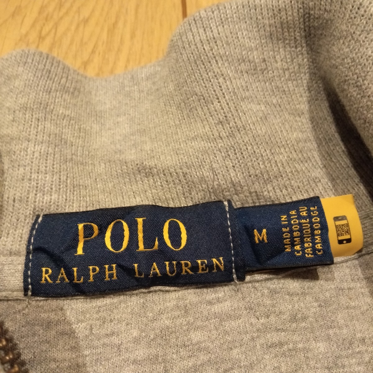 USA古着卸 Mサイズ Polo Ralph Lauren ポロ ラルフローレン ロゴ刺繍 ジップアップ ニット スウェット_画像4