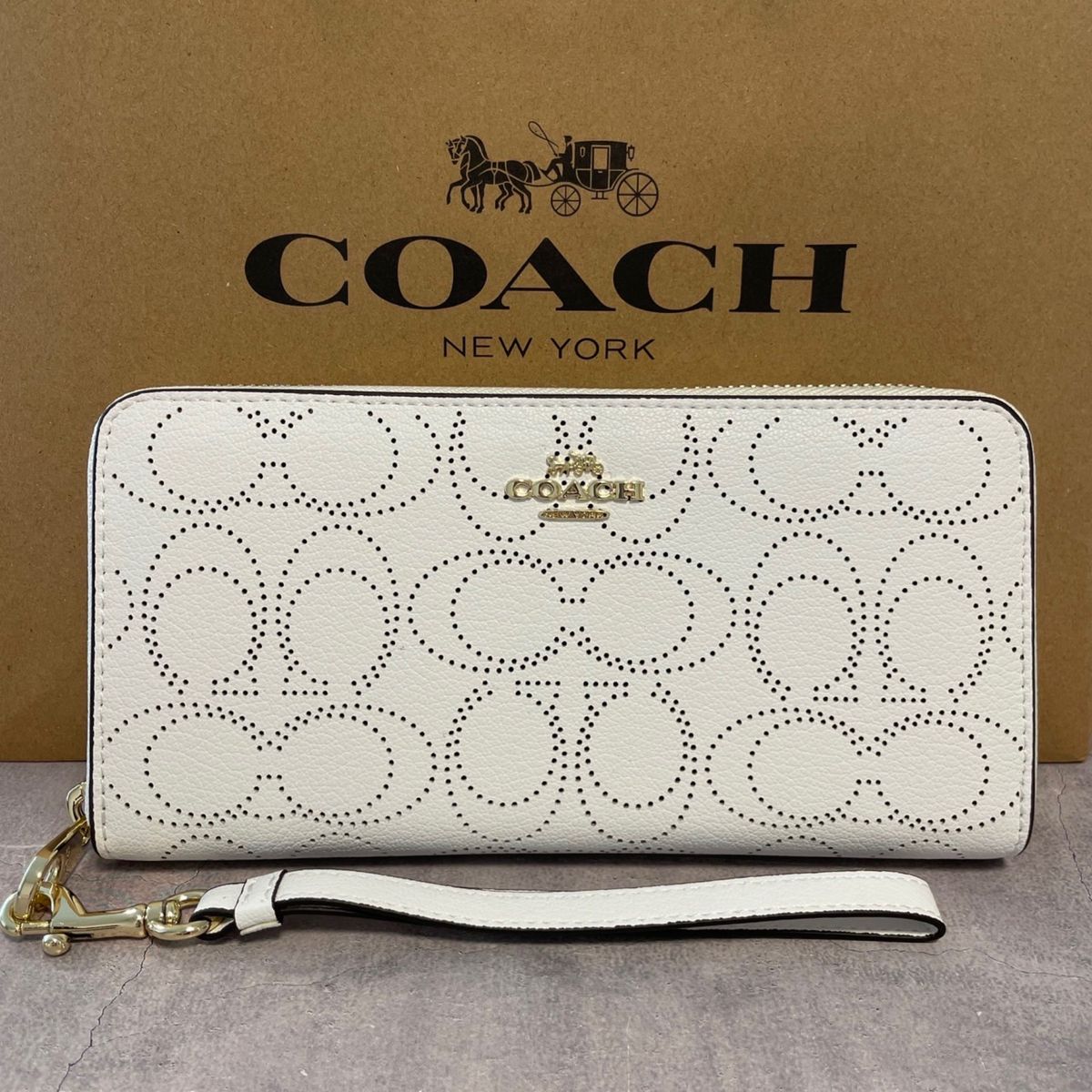 COACH コーチ 折り財布 クレオウォレット ホワイト パイソン柄 財布-