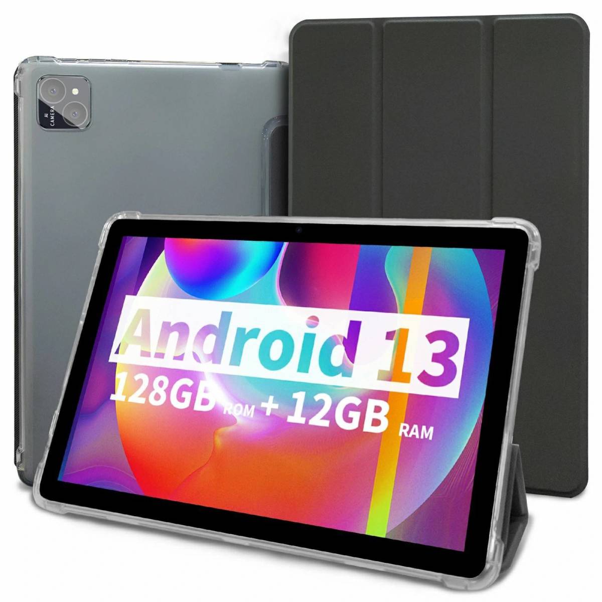 PRITOM タブレット10インチ Android13 12+128GB 保護フィルム カバー付き ポイント 1280*800 8.0+5.0MP 8000mAh SDカード SIMカード 5G_画像8