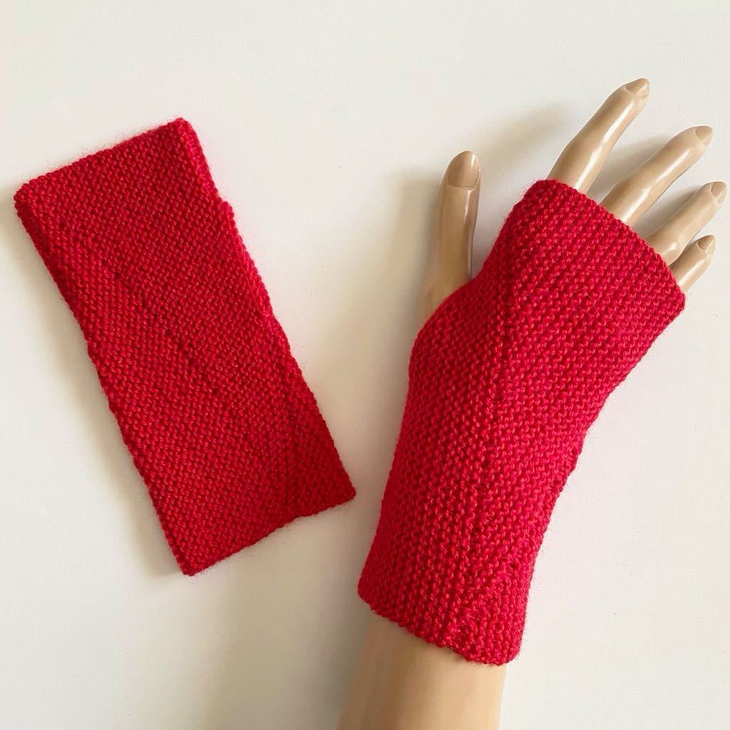 手編み ハンドメイド ハンドウォーマー カバー 指なし手袋 Q_画像1