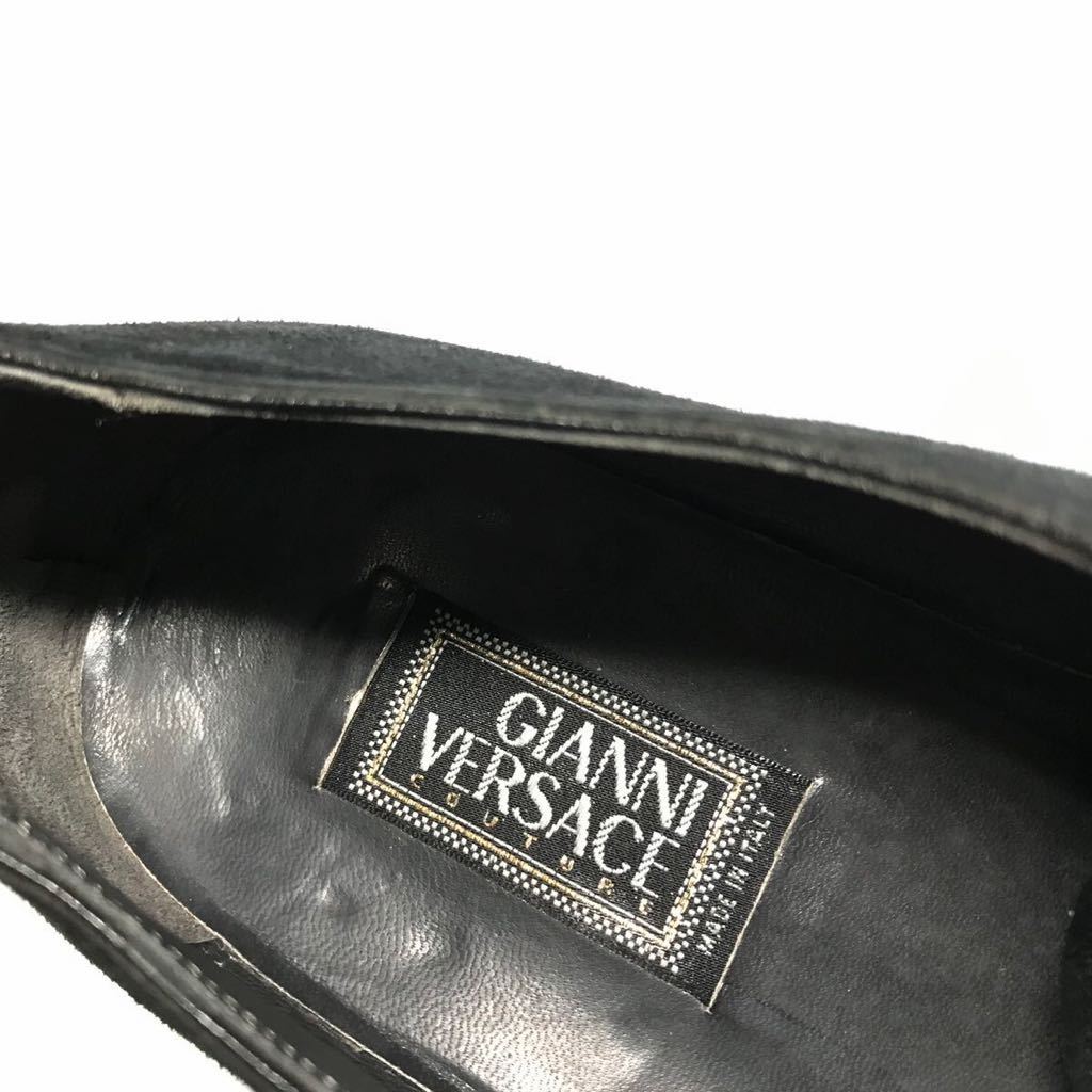 【ヴェルサーチェ】本物 GIANNI VERSACE 靴 25cm 黒 カジュアルシューズ ドレスシューズ スエード 男性用 メンズ イタリア製 7_画像9