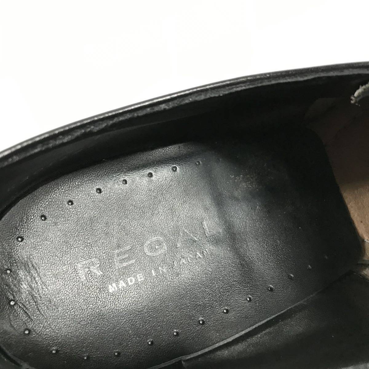 【リーガル】本物 REGAL 靴 27cm 黒 ストレートチップ ビジネスシューズ 内羽根式 本革 レザー 男性用 メンズ 日本製 27 d_画像9