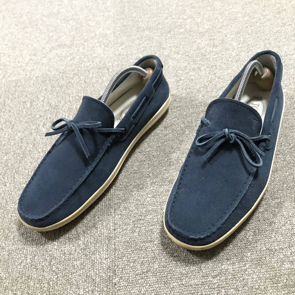 【トッズ】本物 TOD’S 靴 27.5cm デッキシューズ ローファー スリッポン カジュアルシューズ スエード 男性用 メンズ イタリア製 8 1/2_画像1