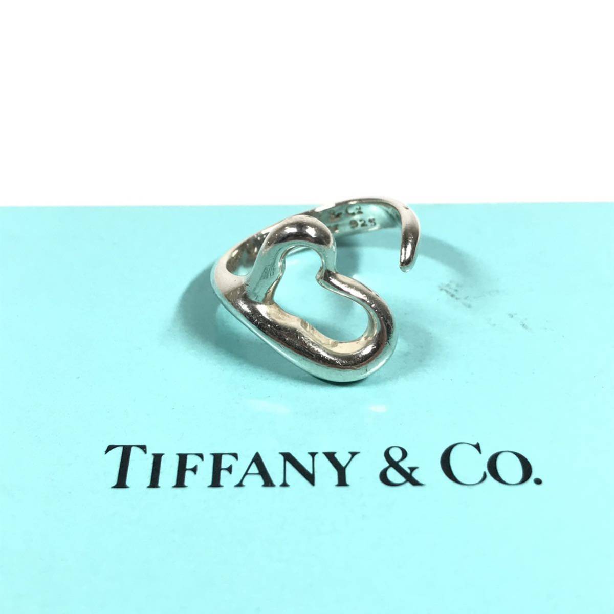 【ティファニー】本物 TIFFANY&Co. 指輪 オープンハート シルバー925 サイズ11号 リング アクセサリー 女性用 レディース 送料370円_画像1