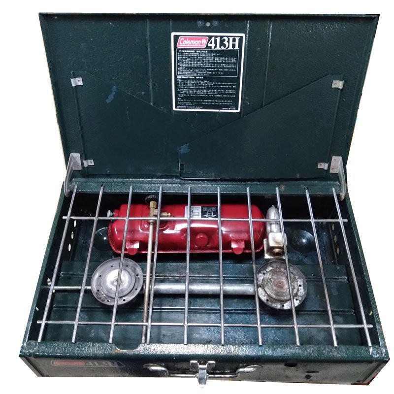  shop front pickup limitation transactions *Coleman/ Coleman * POWERHOUSE two burner portable cooking stove grill put on fire verification settled present condition delivery used 