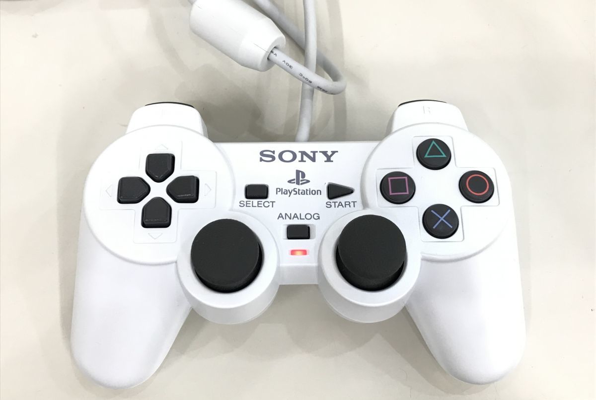 ゲーム周辺機器/プレイステーション2 コントローラ パールホワイト デュアルショック2/SONY/通電のみ確認/PS2/SCPH-10010【G020】_画像4