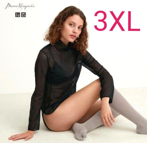 ユニクロ マメクロゴウチ メッシュハイネックT 3XL ブラック ユニクロ マメクロゴウチ メッシュハイネックT 3XL ブラック