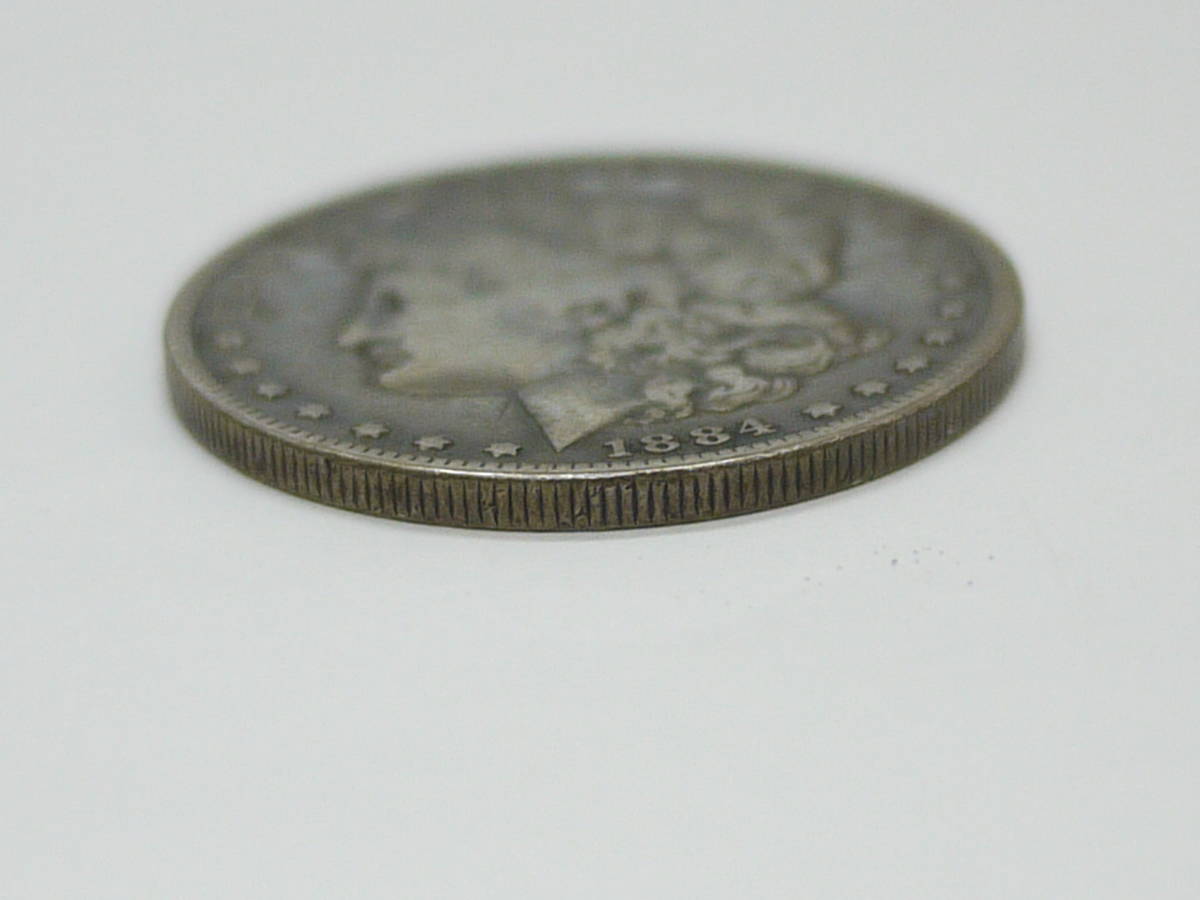 9A 1884年 硬貨 古銭 銀貨 USA アメリカ AMERICA モルガンダラー 1ドル銀貨 ジョージ・T・モルガン 約26.3g ONE DOLLAR_画像7