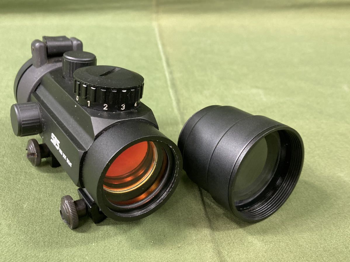 SⅡS RED DOT SIGHT 2倍 ？ ドットサイト ブースターレンズ付き 点灯確認済み 20mmレール取り付け確認済み_画像9