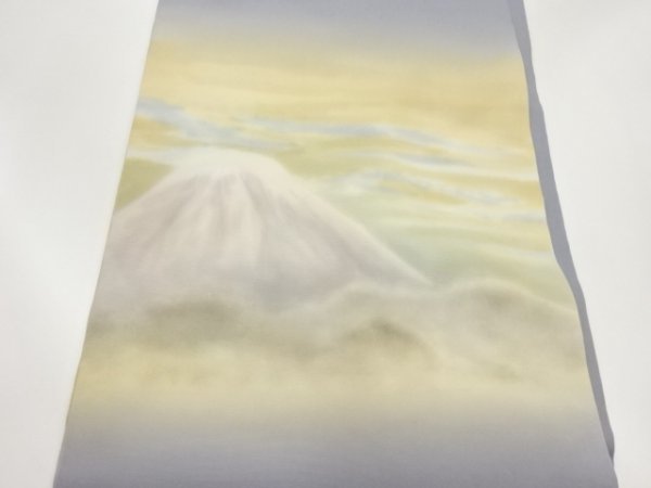 ys6746875; 塩瀬富士山に雲模様名古屋帯【リサイクル】【着】_画像2