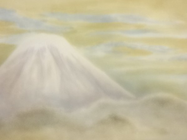 ys6746875; 塩瀬富士山に雲模様名古屋帯【リサイクル】【着】_画像3