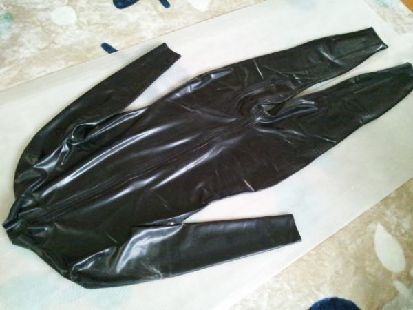 rj003ラテックス ラバー キャットスーツ latex フロントジッパー男性XS～男性XL サイズ、色選べます。受注生産の画像2
