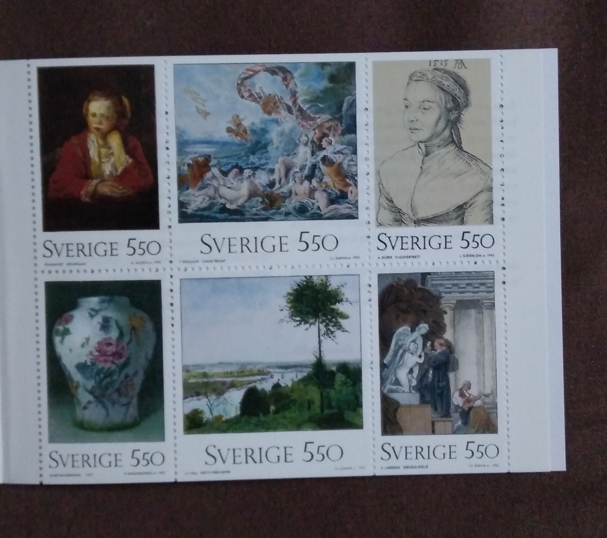 スウェーデン　1992 国立美術館200年　絵画　切手帳　ブックレット　未使用_画像4