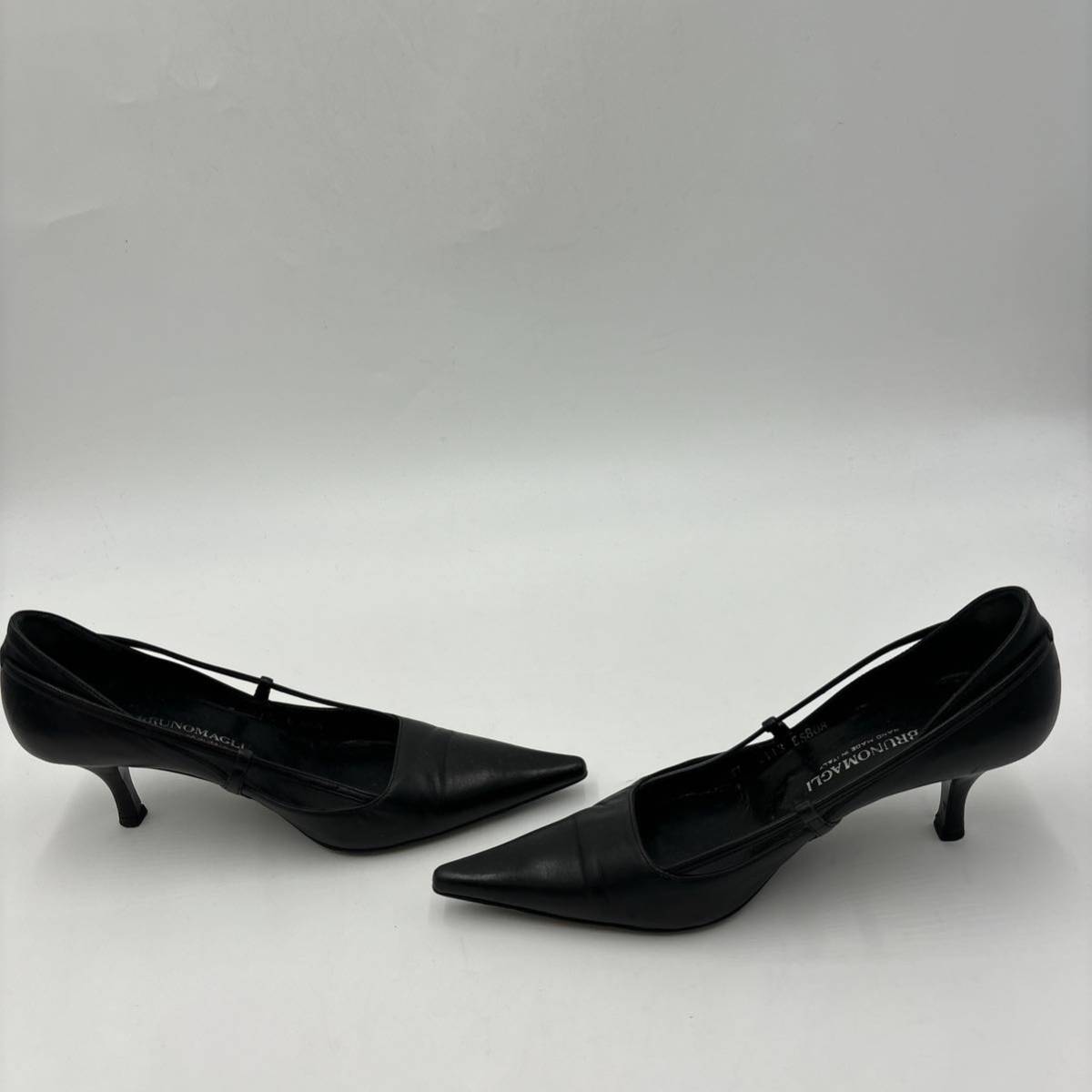 R ＊ イタリア製 '高級感溢れる' BRUNOMAGLI ブルーノマリ 本革 ヒール / パンプス EU37 23.5cm レディース 婦人靴 シューズ BLACK_画像4