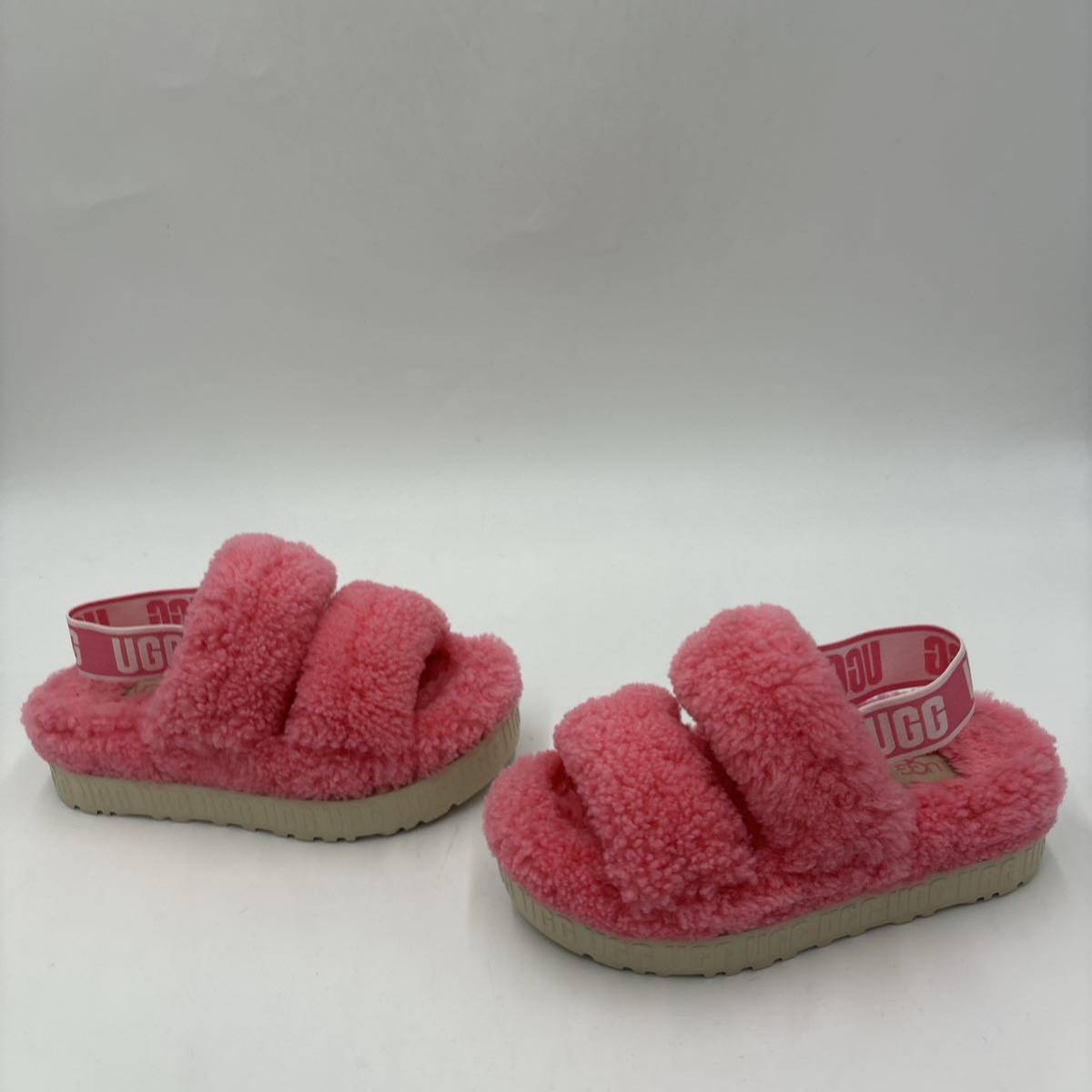 R ＊ 美品 '完売 人気モデル' UGG アグ OH FLUFFITA オー フラッフィータ ボア サンダル 22cm レディース シューズ 1120876 ピンク_画像3