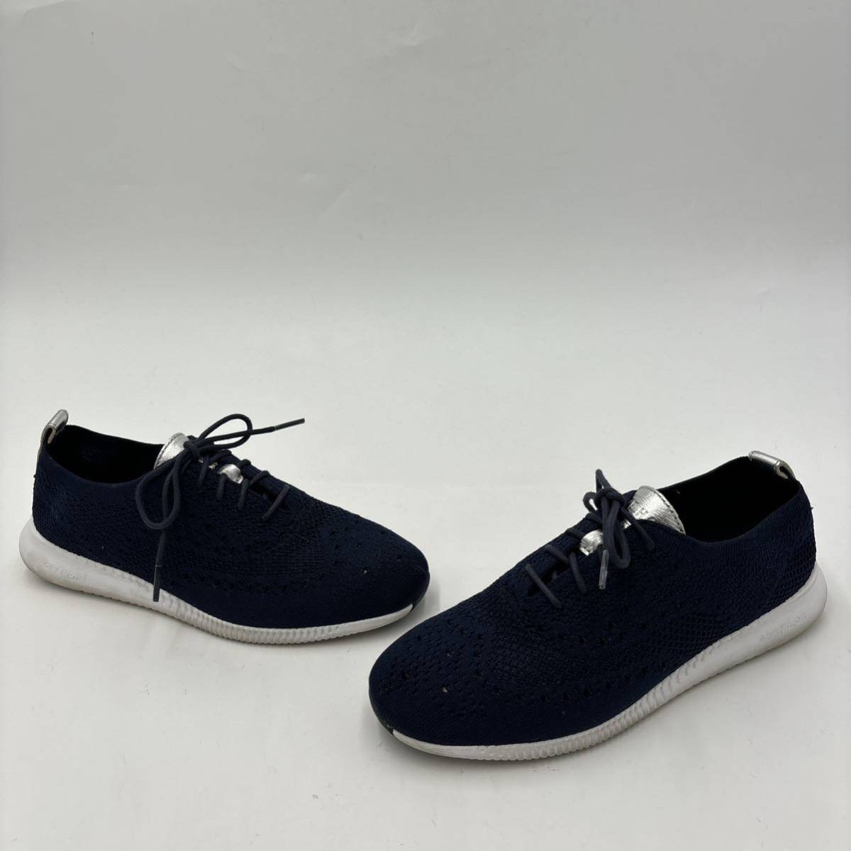 A ＊ 良品 '軽量 履き心地抜群' COLE HAAN コールハーン GRAND.OS ローカット スニーカー 6B 23cm レディース シューズ NAVY_画像3