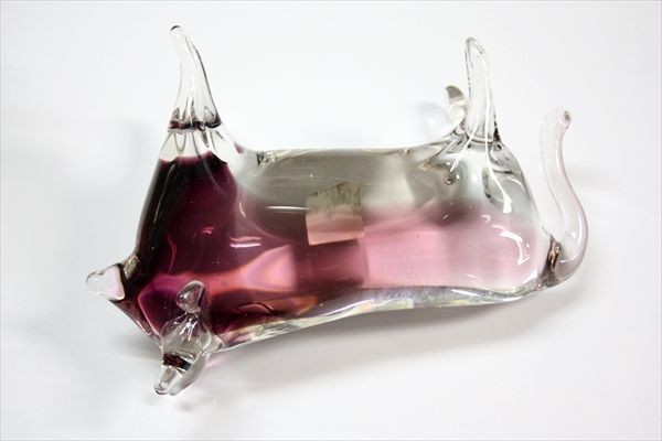 ■送料込み■ KURATA CRAFT GLASS クラタ 牛 ガラス 置物 オブジェ 丑 干支 美品 現状品 a2467_画像7