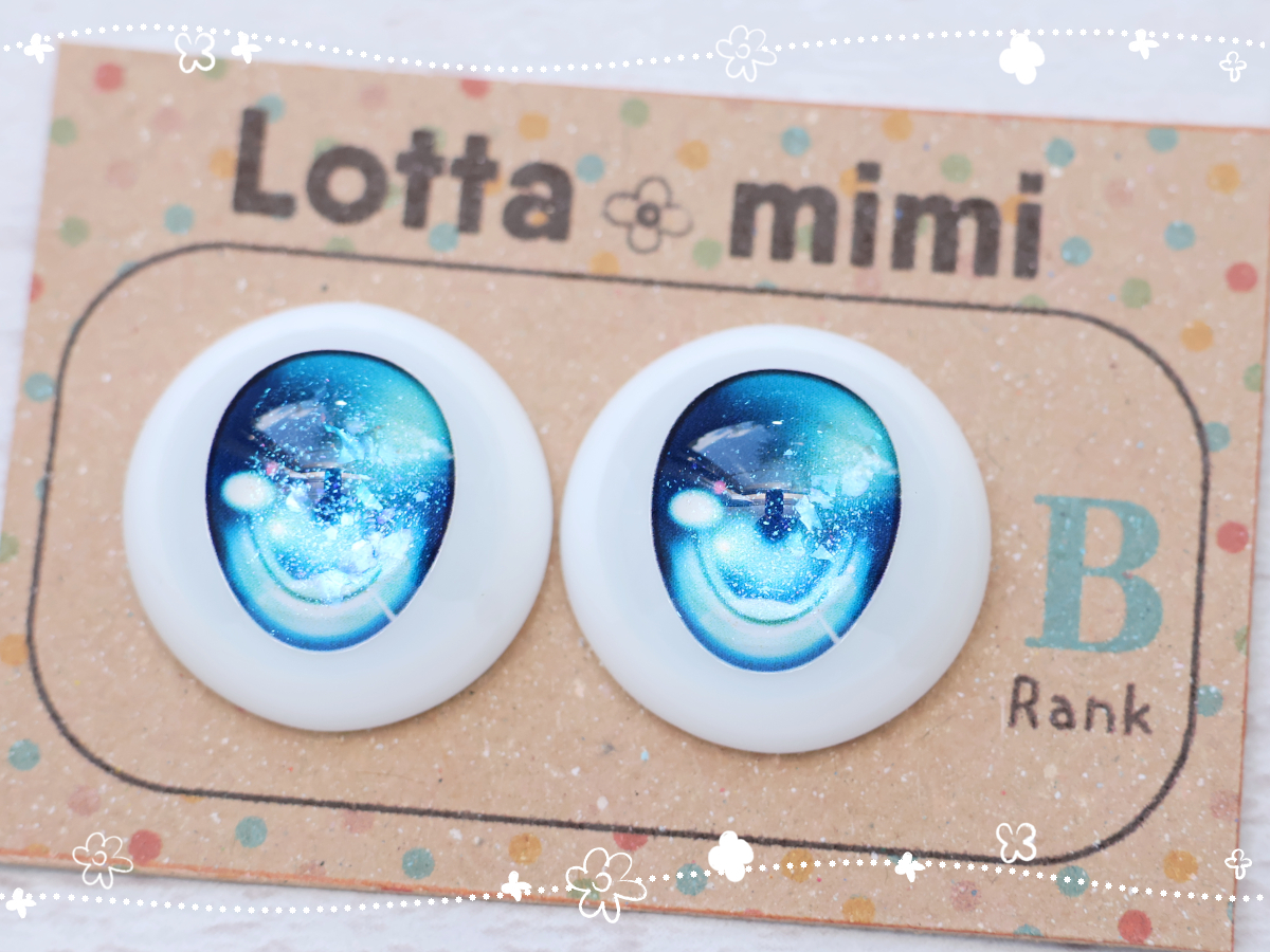 ラメ【Type1　アクアブルー　B品】レジンアイ 22mm相当 Lotta mimi_画像1