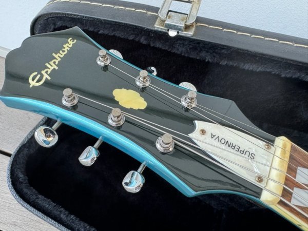 美品 Epiphone SUPERNOVA OASIS Noel Gallagher Model / Manchester City Blue 純正ハードケース エピフォン セミアコ ノエルギャラガーの画像2