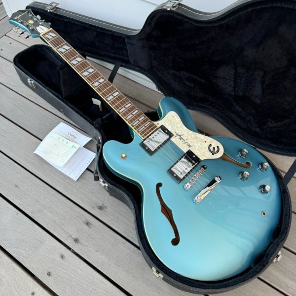 美品 Epiphone SUPERNOVA OASIS Noel Gallagher Model / Manchester City Blue 純正ハードケース エピフォン セミアコ ノエルギャラガーの画像1