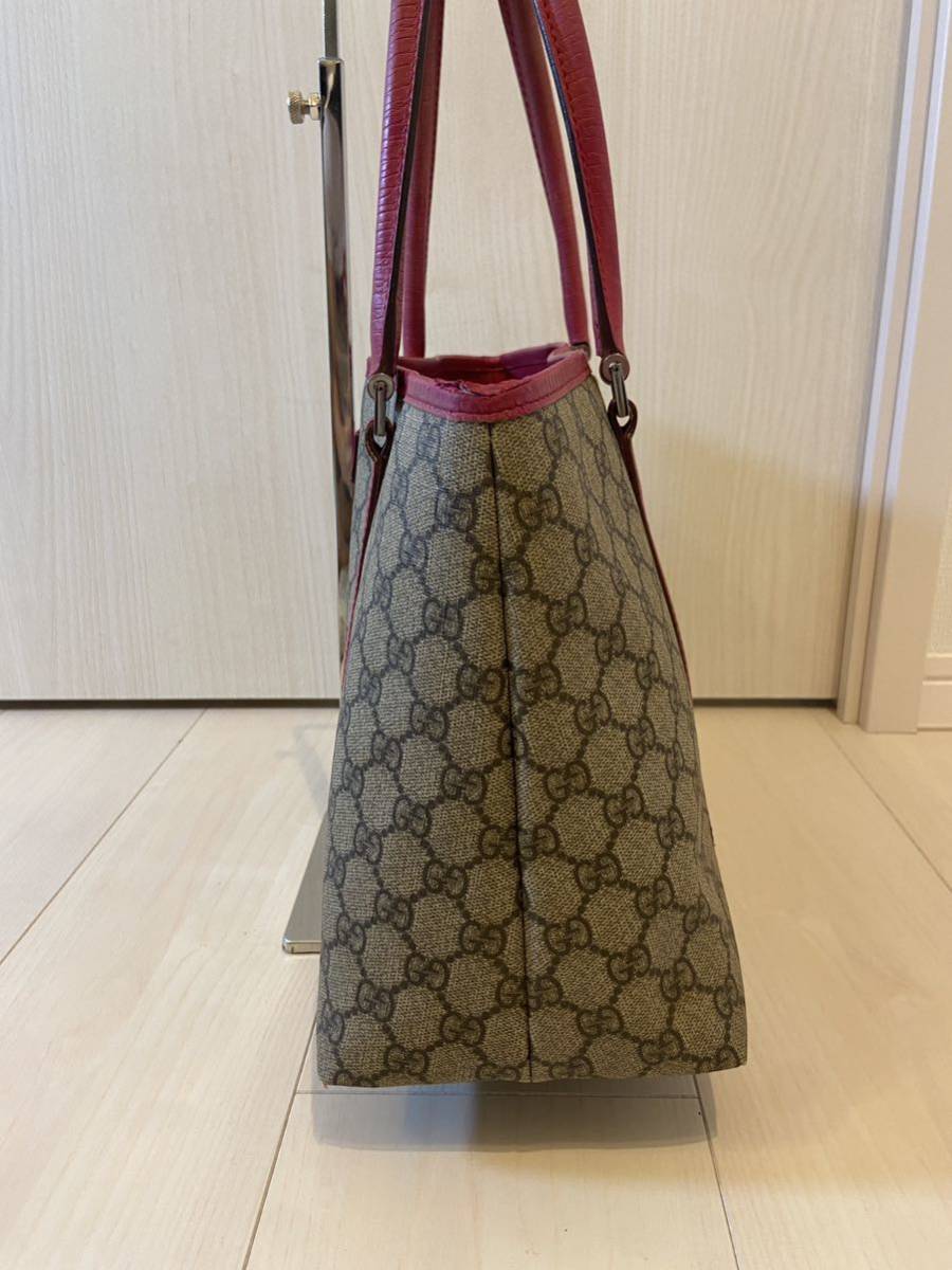 GUCCI GGスプリーム レザー PVC ピンク A4収納 通勤