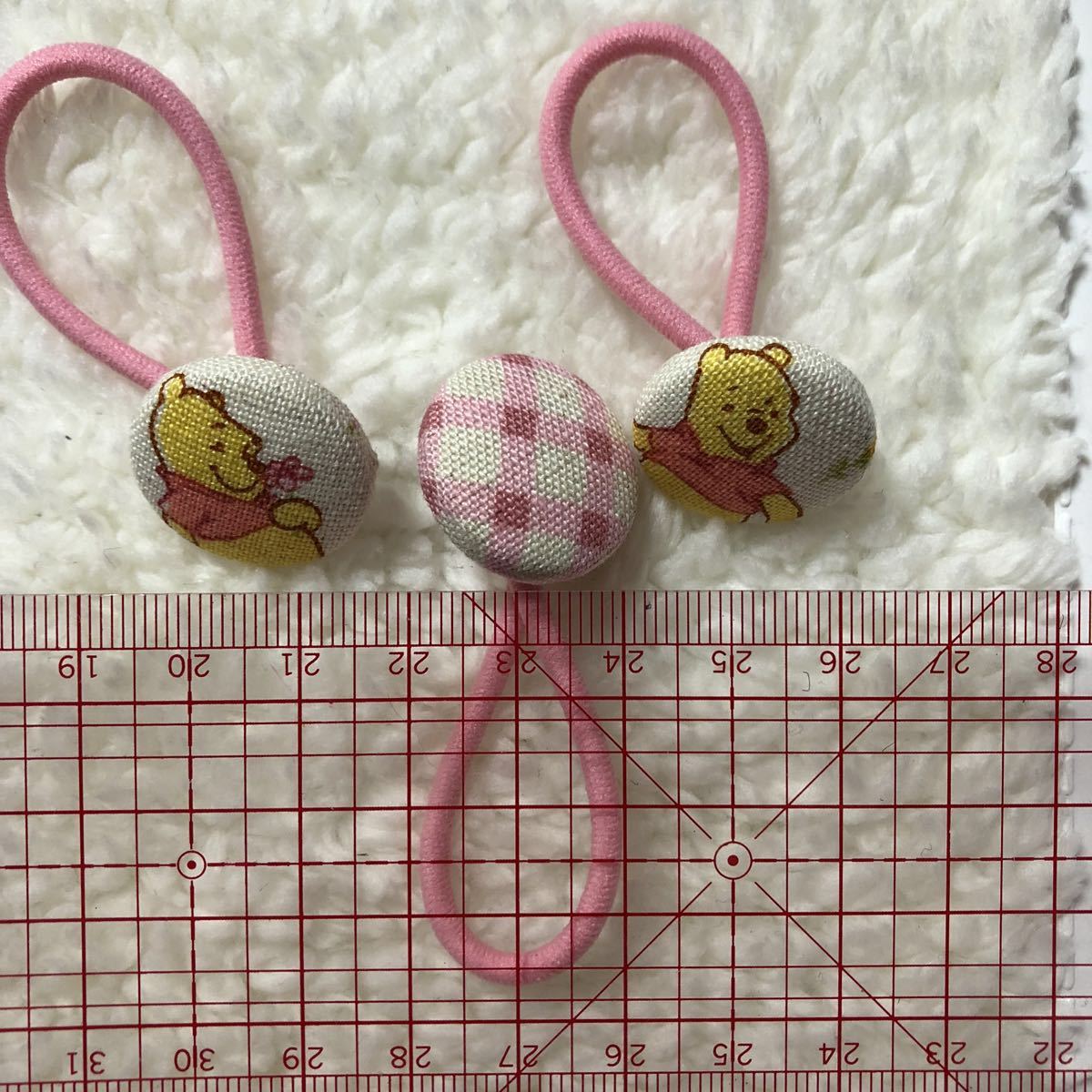  hand made Winnie The Pooh ... button hair elastic together child 