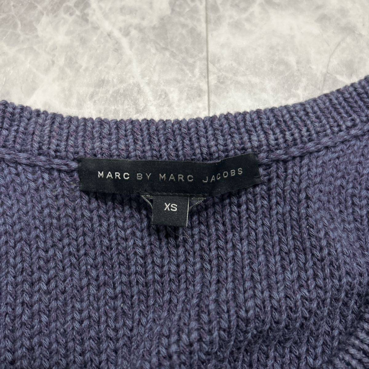 I @ 人気モデル '着心地抜群'『MARC BY MARC JACOBS マークバイマークジェイコブス』半袖 WOOL混 ニット カーディガン XS 婦人服 アウター _画像5