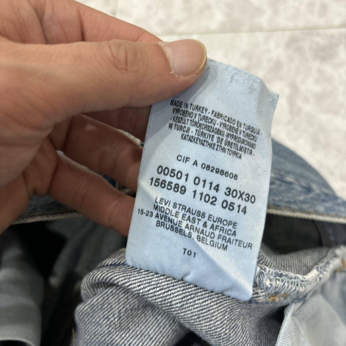 JJ＊ 02年製 古着 Y2K '人気モデル' LEVI’S リーバイス 501 デニムパンツ / ジーンズ W30 L30 メンズ ボトムス ボタン裏 T01_画像7