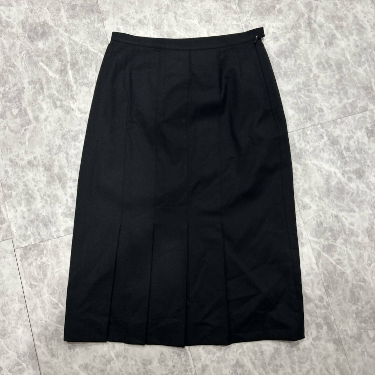 X @ 美品 '洗礼されたシルエット'『HANAE MORI ハナエモリ』 高品質 WOOL ロング タイトスカート size40 レディース 婦人服 ボトムス _画像2