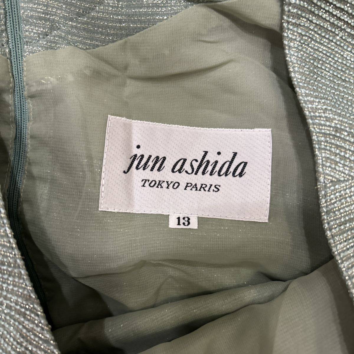 Y @ 良品 / 日本製 '洗礼されたシルエット'『JUN ASHIDA ジュンアシダ』 SILK混 ノースリーブ ロング ワンピース size13 婦人服 トップス_画像5