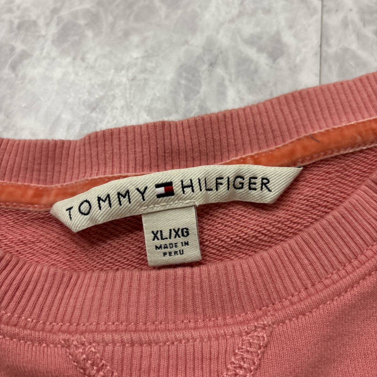  E ＊ 訳あり未使用 05年製 Y2K 大きいサイズ TOMMY HILFIGER トミーヒルフィガー LOGO刺繍 スウェット トレーナー XL レディース トップス_画像5