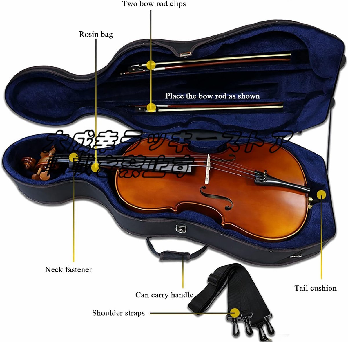 複数のポケットと調節可能なバックパックストラップが付いたチェロケーストラベルギグバッグ (4/4) z2850_画像6