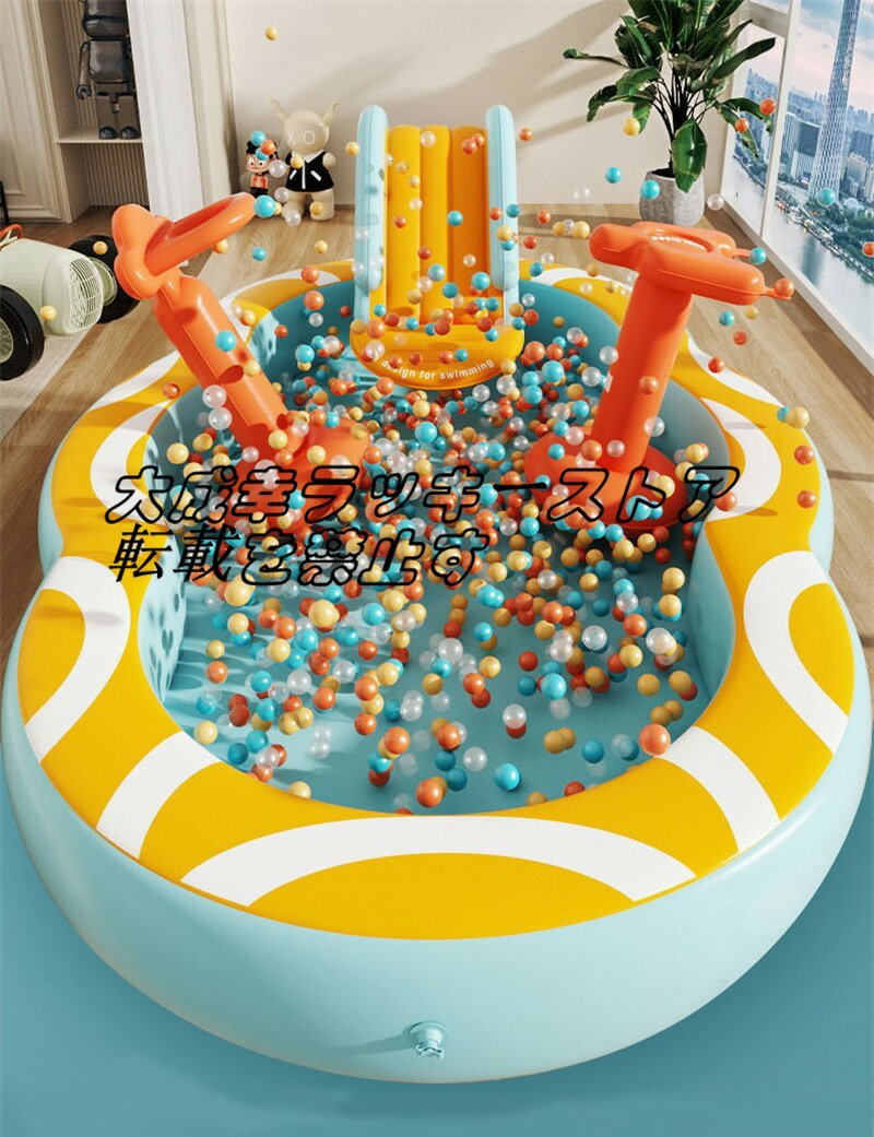  playing in water Family pool large 5in1 vinyl pool slipping pcs attaching sliding water pistol basketball pool summer 2.1m roof attaching ultra-violet rays measures z208
