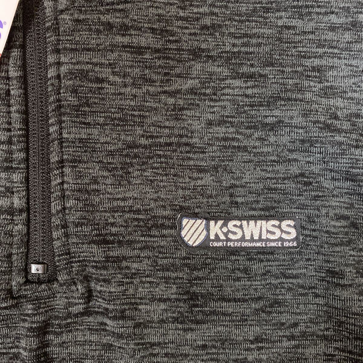 L ケースイス K-SWISS 新品 ハーフジップ トレーナー スエット スウェット 暖か 軽量 黒 メンズ 紳士 アウトドア スポーツ ゴルフウェア _画像4