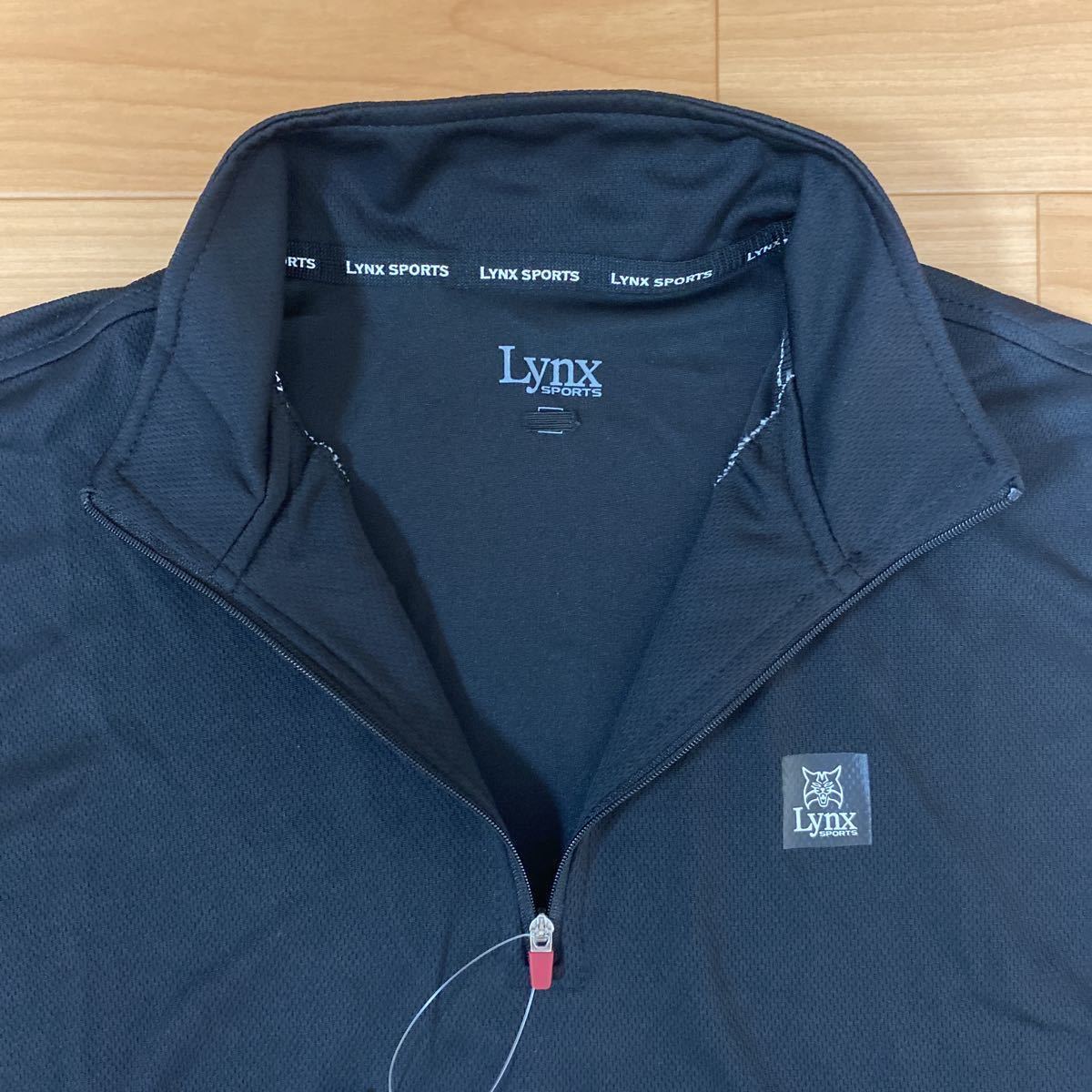LL リンクス LYNX 新品 長袖ポロシャツ 長袖Tシャツ 襟付きシャツ 黒 メンズ 紳士 ハーフジップ アウトドア スポーツ ゴルフウェア golf