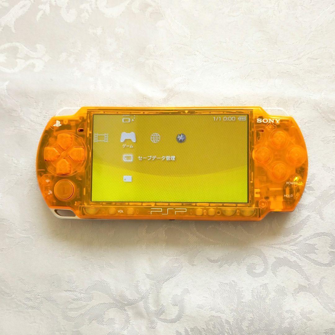 【美品】【カスタム】PSP 2000 すぐ遊べるセット(クリアオレンジ)_画像2